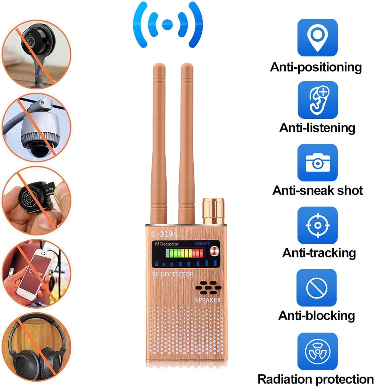 Signal Detector Counter Anti Eavesdropping Pinhole Camera Sneak Shot