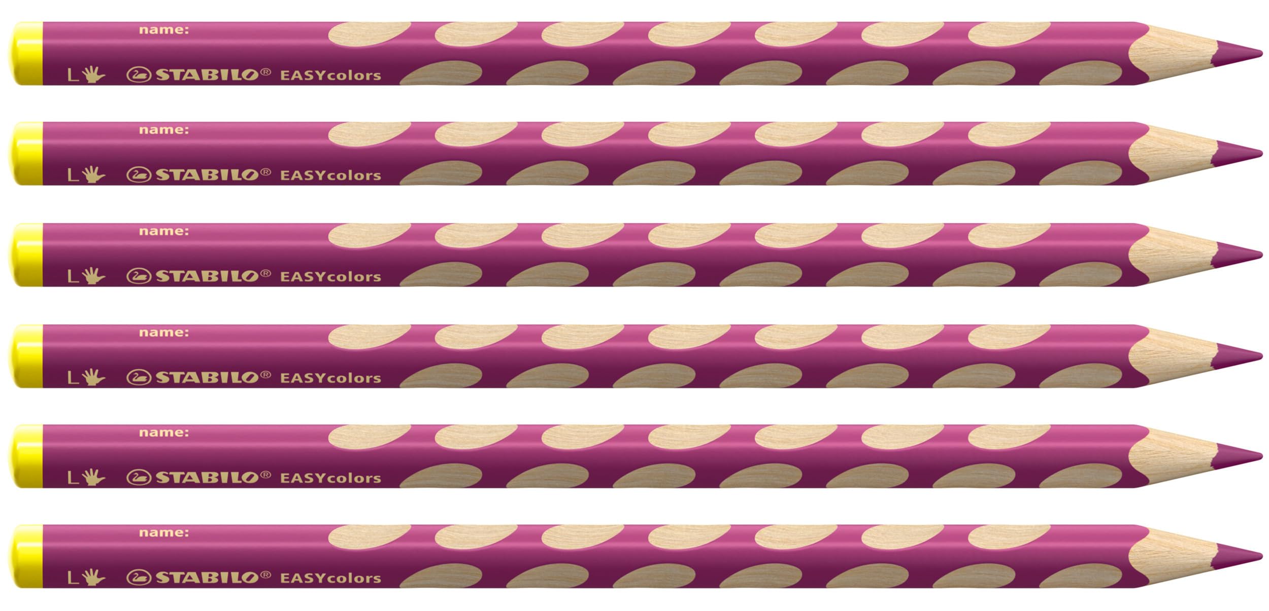 STABILO Ergonomic Colouring Pencil EASYcolors - Left-Handed - Pack of 6 - Purple