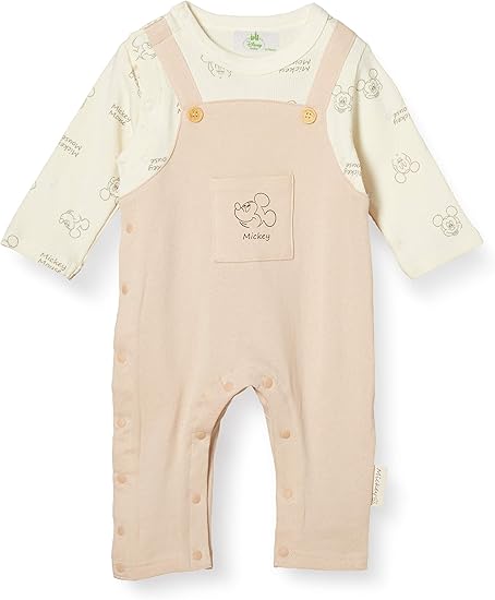 Amazon Co Jp ディズニー ディズニー ミッキー ピュアベーシック サロペット風 カバーオール 男の子 女の子 ベージュ 70 服 ファッション小物