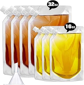 Flask Set for Cruises and Travel -Concealable And Reusable Rum Runner Alcohol Juice Travel Plastic Liquor Bags For Sneak Drink(4-3Kit)