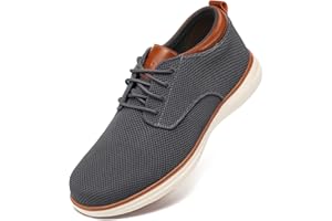 VILOCY Men's Wide Casual Dress Oxfords Business Shoes Fashion Sneakers Mesh Breathable Comfortable Walking Shoes