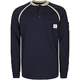 BOCOMAL FR Shirts 5.5oz Light Weight Henley and Short Sleeve Flame Resistant/Fire Retardant Clothing Shirt