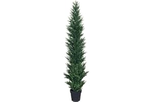 HAIHONG 5ft Artificial Cedar Topiary Trees - Fake Boxwood Topiary Cypress Trees Potted Plants, Artificial Plants Shrubs for Home Indoor Outdoor Garden Porch Decor