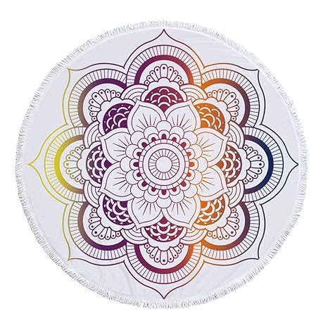 ZCBMA Toallas De Playa,Esterilla De Yoga,Meditación Redonda ...