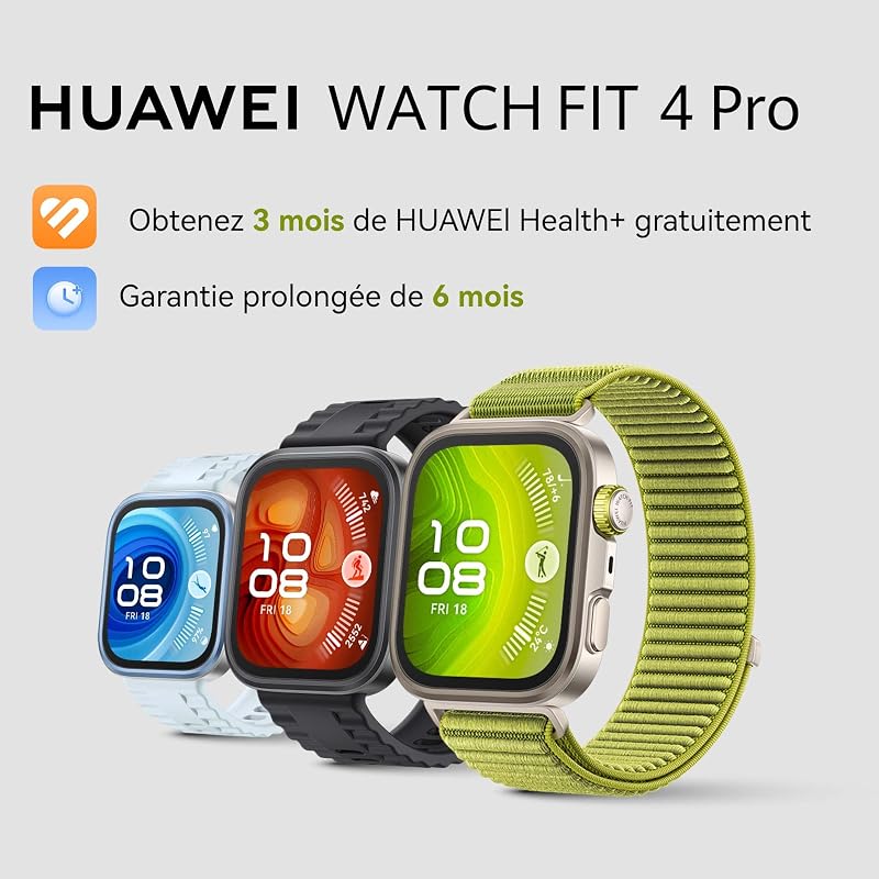 Watch FIT 4 Pro Montre connectée, 1.82" Écran Verre Saphir, Bleu