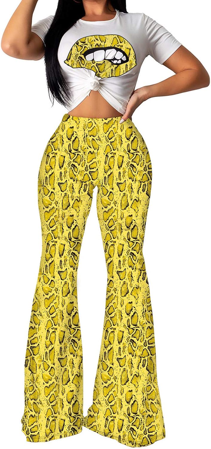yellow bell bottom pants