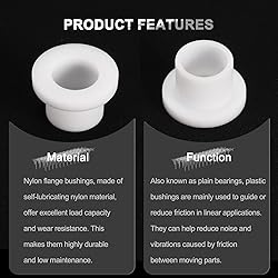 uxcell 10pcs Flanged Sleeve Bearings Plastic