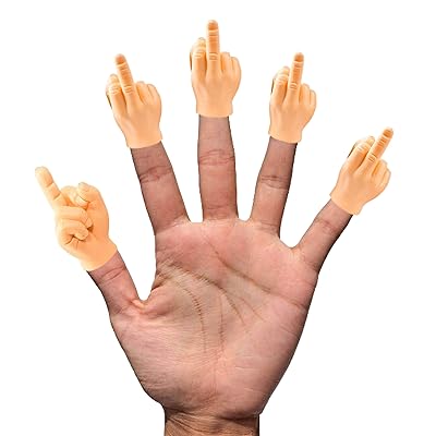 Daily Portable LLC Tiny Hands Middle Finger Sign - 5 Pack - MFU Style Mini Hand Puppet