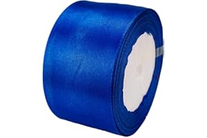ATRBB 25 Yards 2 inches Wide Satin Ribbon Perfect for Wedding,Handmade Bows and Gift Wrapping (Royal Blue)