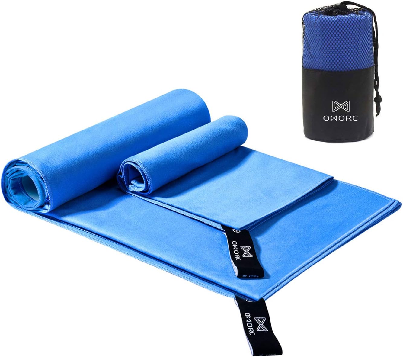 OMORC Microfiber Travel Towel, Sports Towel Set, Fast Drying Towel, 2 Pack Large(63x32in,28x15in), Super Absorbent, Ultra Compact, Lightweight for Camping, Gym, Beach, Swimming, Yoga: Home & Kitchen