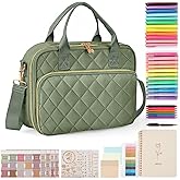 BellaHold All-in-One Bible Journaling Kit – Quilted Bible Cover Case for Women, 31 Highlighters, 75 Tabs, Bible Study Supplies & Christian Gift for Women and Teens (Shoulder Strap, Olive Green)