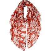 GERINLY Animal Themed Gift Scarfs for Women Soft Cozy Lightweight Fashion Wrap Shawls Halloween