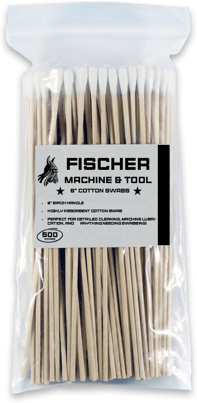 FMT RTAC Premium Long Cotton Stick Swabs for Heavy Duty Machine Cleaning – Cotton Swabs for Bore & Breach Cleaning in Gen II Guns (9mm, 223, 5.56, 308, 7.62) – Quality Wooden Gun Cleaning Swabs