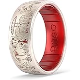 Enso Rings Etched Classic Silicone Rings - Garden Party Collection - Comfortable and Flexible Design