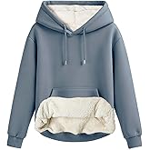 Mars Guard Women's Winter Warm Fleece Sherpa Lined Hooded Sweatshirt Thick Hoodies Outdoor Pullover for Casual Comfort