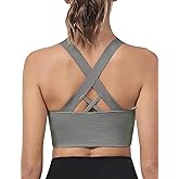 Sports Bra for Women, High Support Criss-Cross Back Padded Strappy Push up Sports Bras with Removable Cups Workout Yoga Top