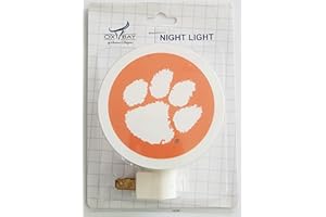 OXBAY Clemson Night Light Tigers 3 1/2 inches Officially Licensed Tiger Paw Kid Room Dorm Room Office Night Light Orange and White Grad Gift Baby Present