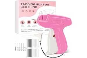 EUWYIO Stitch Gun for Clothes, For Temporary Fixing of Clothes - Mini Sewing Kit, Quick Clothing Fixer, Sewing Tool Kits, 1000 Black & 1000 White 5mm Mini Fasteners, With 6 Needles (Rose Red)