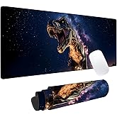 Dinosaur Gaming Mouse Pad, Office Desk Mat, Anti-Slip Rubber Base Cool Aesthetic Mouse Pads for Computer Laptop Keyboard School Home Desktop Gamer Home Accessories Decor 31.5" x 11.8"