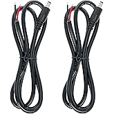 Jienk 2Pcs 3FT 16AWG DC Power Pigtails Cable, 5.5mm x 2.5mm Male Barrel Jack Plug to Bare Wire Open End Repair Cable for CCTV Security Camera,DVR,LED Strip Light Power Supply Replacement