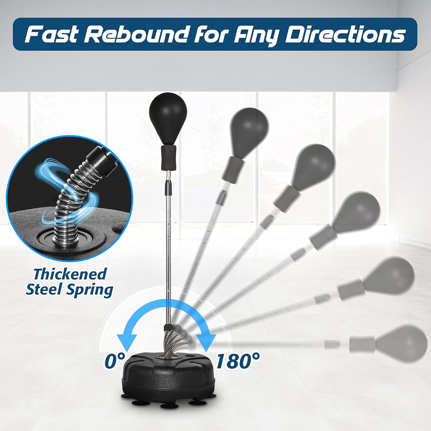 KINGSO Punching Bag with Stand for Adults Kids Boxing Set with Solid Ball Reflex Speed Bag Height Adjustable 51"-65" Free Standing Boxing Set for Home Gym Workout Fitness, Boxing Gloves Included : Sports & Outdoors