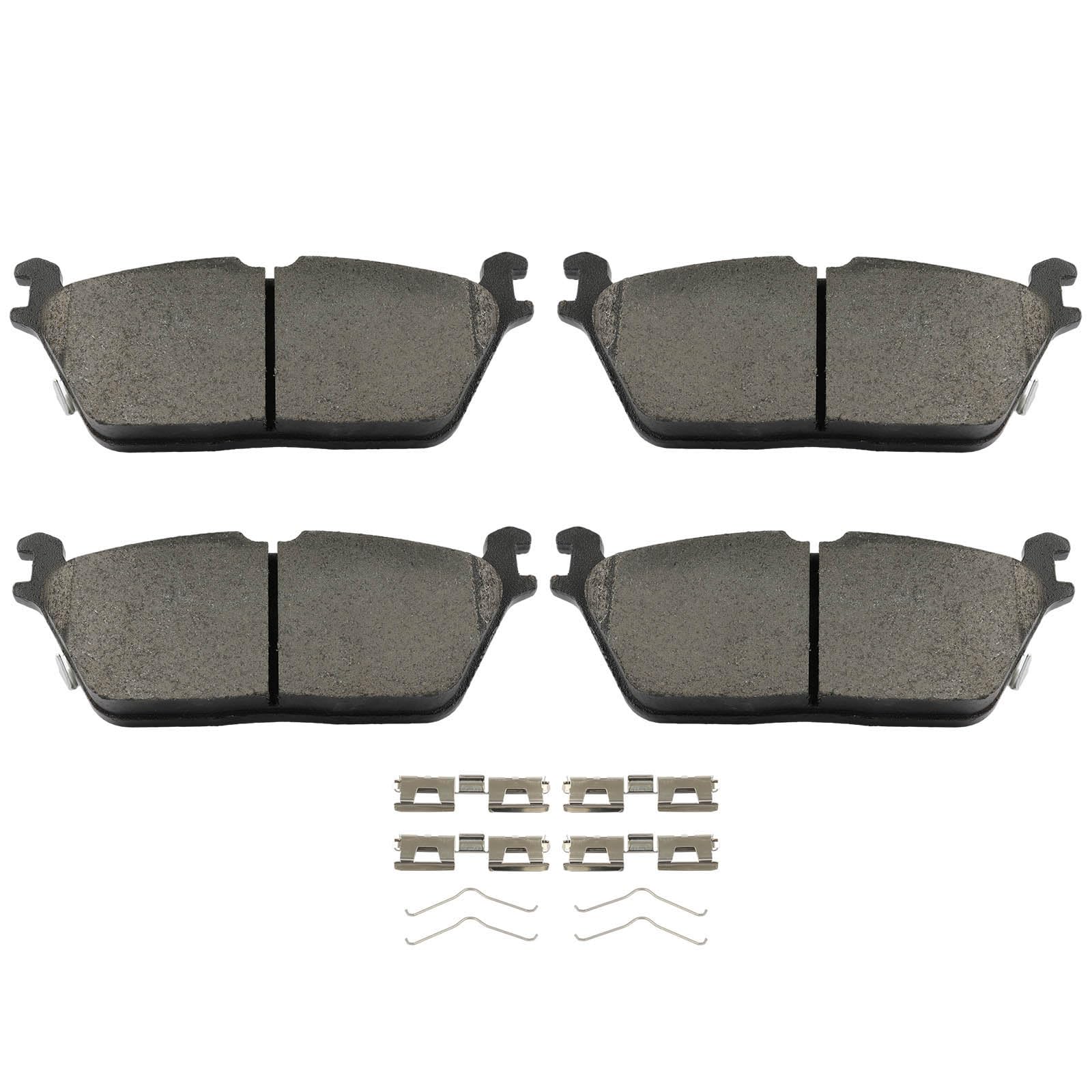 SCITOO D2169 Rear Ceramic Brake Pads Sets w/Hardware Replacement For Jeep For Grand Wagoneer | For Grand Wagoneer L | For Wagoneer | For Wagoneer L,For Ram For 1500 2019-2024 Image