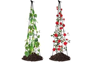 Lalahoni Garden Trellis for Climbing Plants, 67inch Tall Garden Obelisk Trellis for Climbing Potted Plant Outdoor Support Vine Flower Rose Vegetable Tomato Cucumber Trellis, Lightweight, 2 Pack