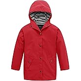 wantdo Boys & Girls Waterproof Rain Jacket Lightweight Rain Coat Hooded Windbreaker
