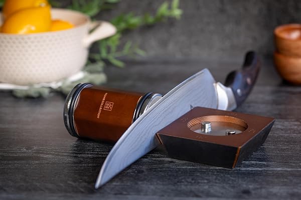 ACBS HOME COLLECTION ROLLING KNIFE SHARPENER KIT – MANUAL KNIFE SHARPENERS WITH MAGNETIC HOLDER – KITCHEN KNIVES SHARPENER WITH DIAMOND & CORUNDUM DISCS – 15°, 18°, 20° & 22°