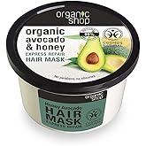 Organic Shop Hair Mask – Avocado & Olive Repairing Deep Conditioner, Hydrates, Nourishes & Repairs Dry, Damaged Hair, Intensive Hydration All Hair Types. 250 ml