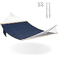 Lazy Daze Hammocks 11 FT Double Outside Hammock Quick Dry Olefin Fabric Hammock with Spreader Bar & Side Pocket for Outdoor Poolside Backyard 450 lbs Capacity, Navy Blue