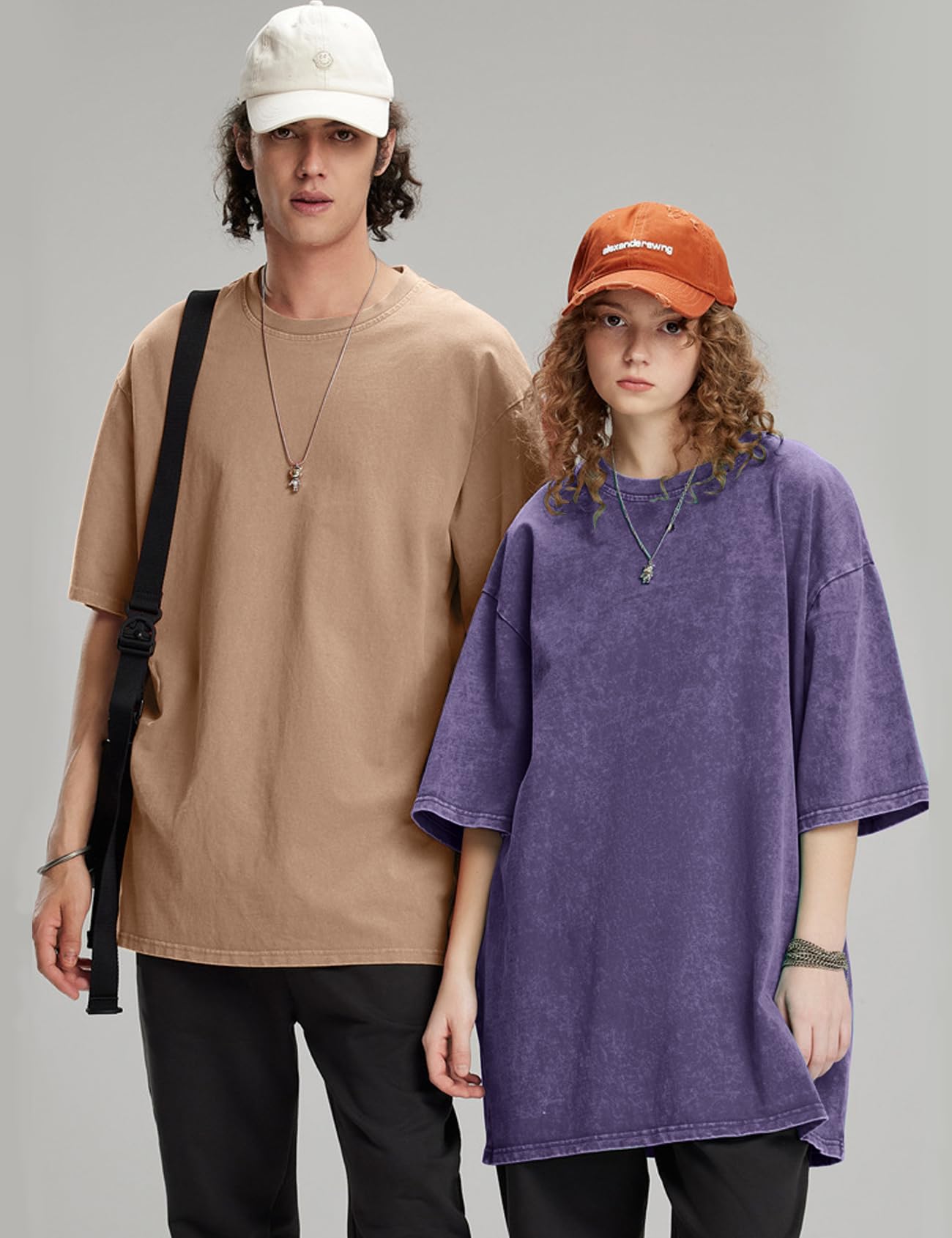 Flygo Men's Oversized T-Shirts Vintage 280G Heavy