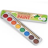 Honeysticks Non Toxic Water Color Paint Sets for Kids (8 Colors) with Brush | 95% Natural Ingredients, Food and Cosmetic-Grade Colors | Bright Watercolor Paints in Storage Tin | Kids Art Supplies, Gift