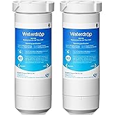 Waterdrop XWF Refrigerator Water Filter, Replacement for GE® XWF, WR17X30702, NSF 42/372 Certified, Compatible with GE® GNE27, GFE26, GDE25, GSS25, PSE25 Series Refrigerators, 2-Pack (Not XWFE)