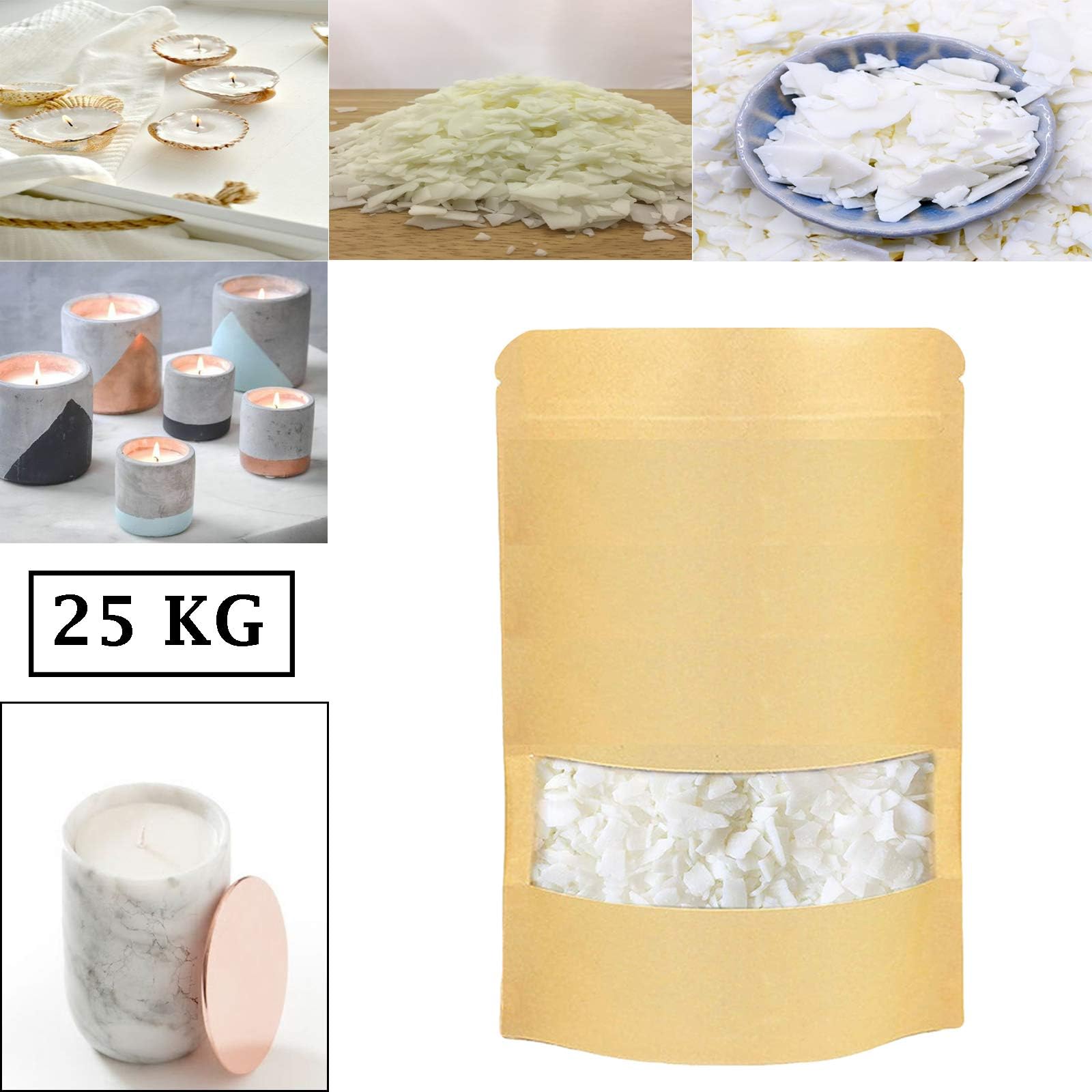 25kg Soy Wax Flakes C3 Container Wax Scented Candle Making Eco SOYA Wax, Nature Wax C3 SOYA Wax Flakes
