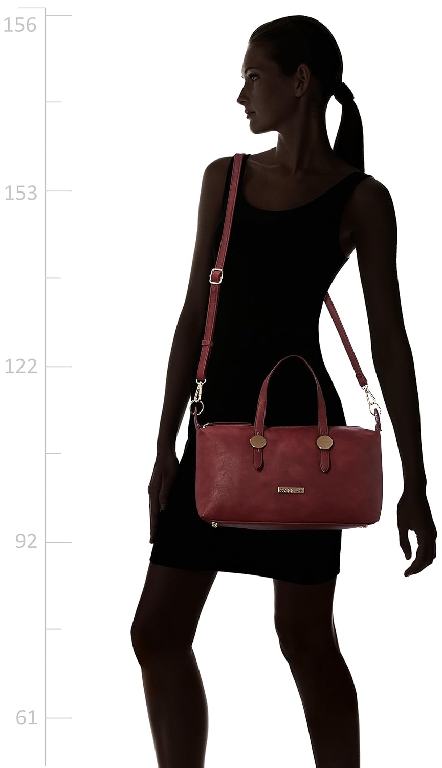 caprese women's satchel (dark red)