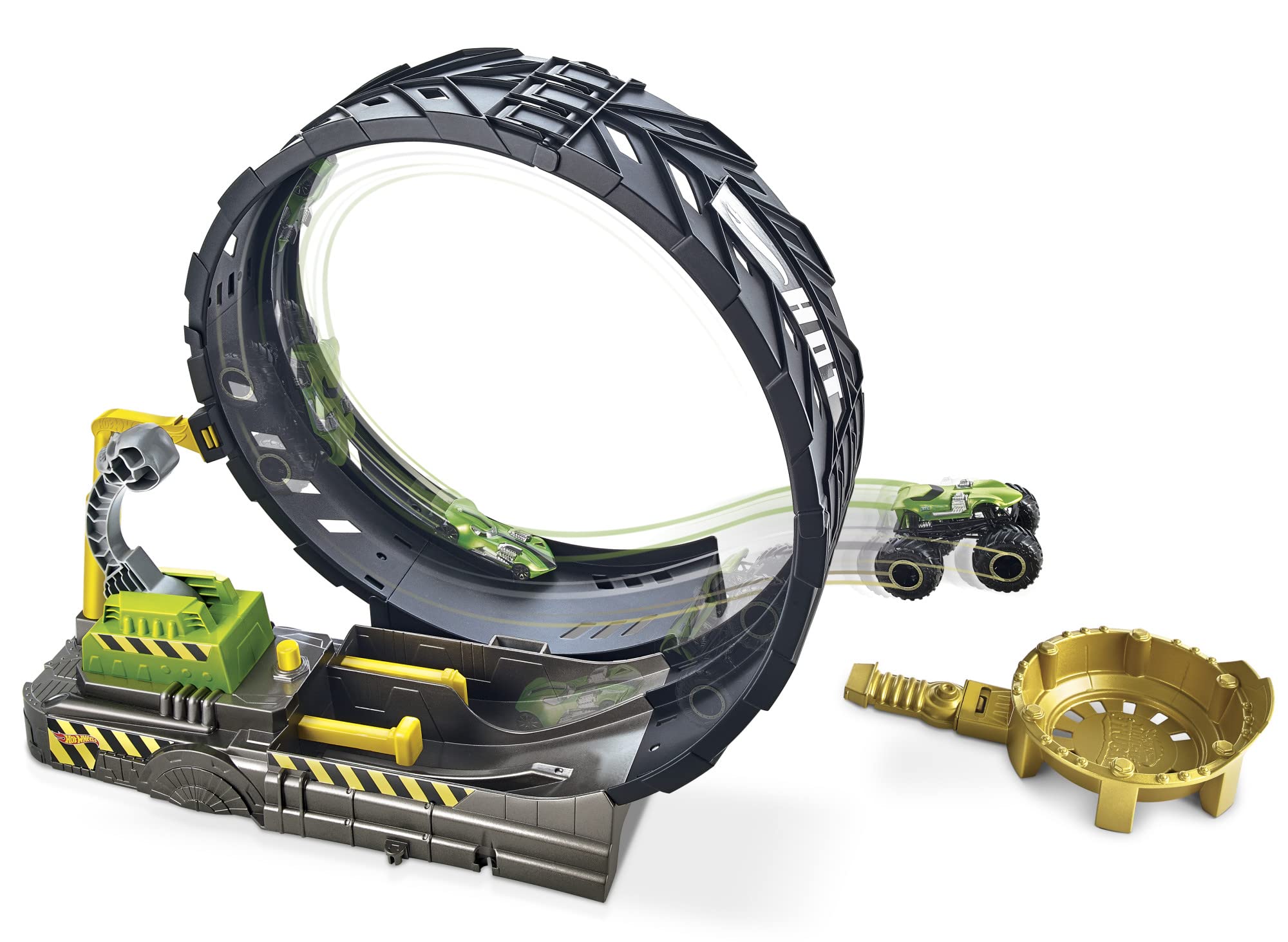 Hot Wheels Monster Trucks Epic Loop Challenge - Playset with Track, Monster Truck and 1:64 Scale Vehicle - Stunts and Crash Action - Gift For Kids 4+