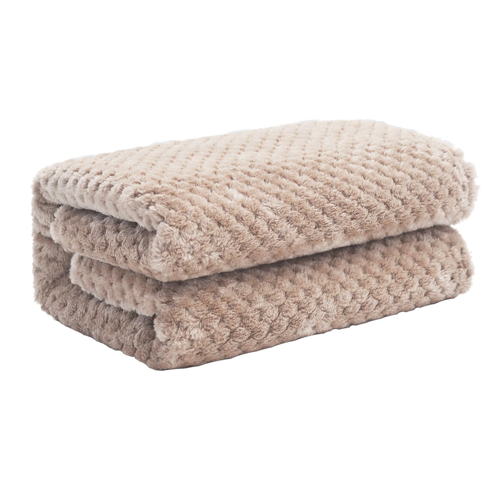 Photo 1 of Exclusivo Mezcla Fleece Throw Blanket, Super Soft and Warm Blankets for Couch, Sofa and Bed Waffle Textured, Cozy, Fuzzy and Lightweight (Camel, 40x50 Inches)