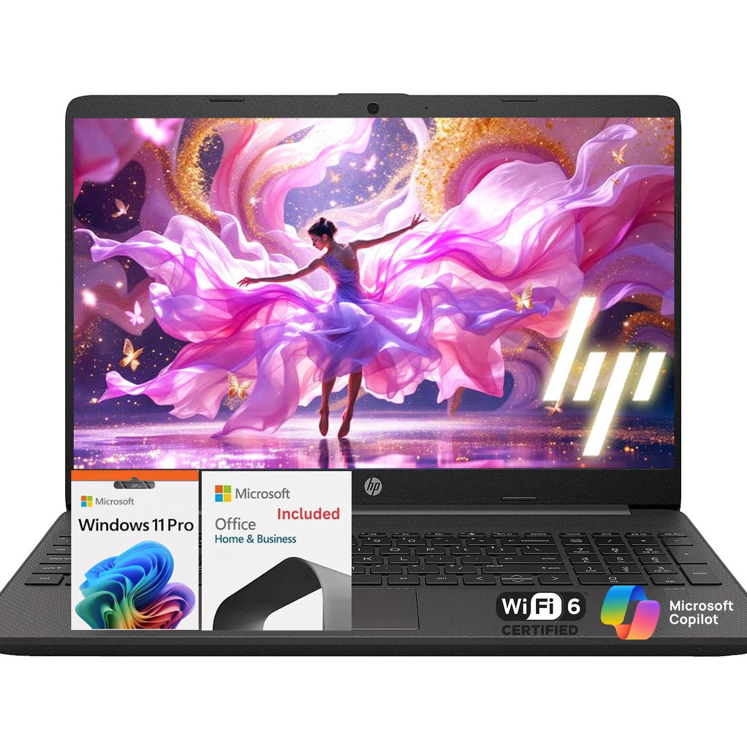 HP 15.6" FHD Business Laptop, Latest 13th Gen Intel Core i3 (Faster Than i7-1250U,Up to 4.5 GHz), Microsoft Office, 12GB RAM, 256GB SSD, Windows 11 Pro, Wi-Fi 6, Ethernet Port, WOWPC Recovery USB Image