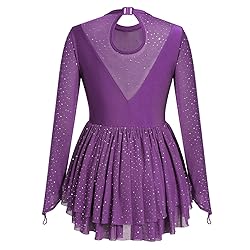 AFAVOM Sequin Figure Skating Dress for Women Girls