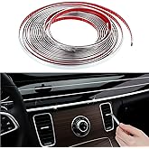 16Ft Chrome Car Trim Strip Self-Adhesive Chrome Tape Chromes Window Trim Universal Door Edge Guards for Bumper Window Door Body Side Decorative Strip Scratch-Proof