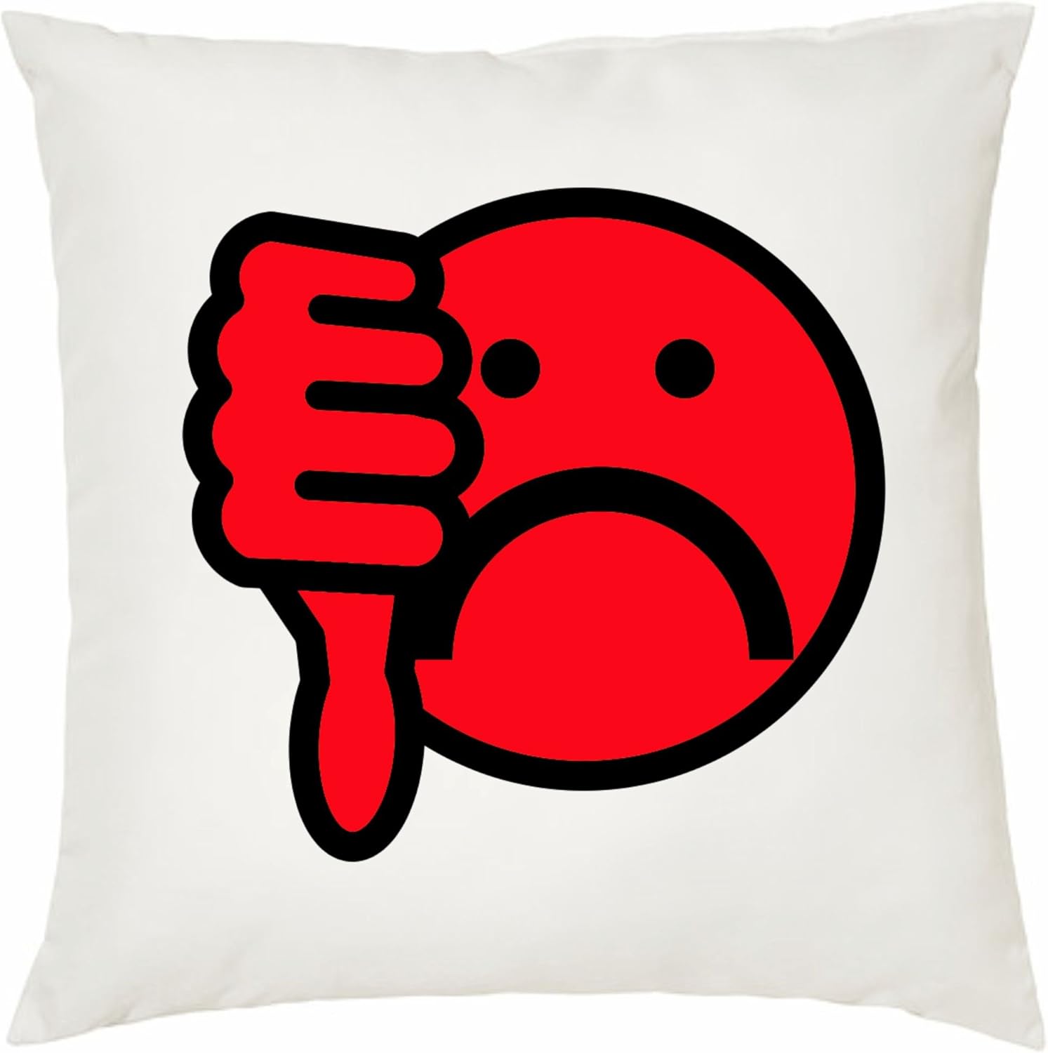 Kissenbezug 40x40cm Mit Reissverschluss Smiley Daumen Nach Unten Gesicht In Rot Emoji Smiley Trend Kult Niedlich Suss Hipster Cool Amazon De Auto