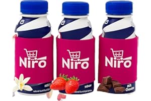 Niro Assortment Ensure Variety Pack | Ensure Original Nutrition Shakes | Milk Chocolate Shake, Vanilla Shake, and Strawberry | Nutritional, Full of Vitamins and Minerals 12 Pack With Niro Travel Beverage Sleeve