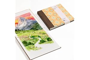 Arrtx Square Watercolor Paper Sketchbook, 7.09x7.09'', 140 LB, 300 GSM, 100% Cotton Paper, Cold Press, 24 Sheets, Hardcover W