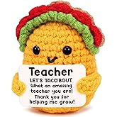 Teacher Valentine Easter Gifts Teacher Appreciation Week Thank You Going Away Farewell Gifts for Women Get Well Birthday Valetines Gift for Teachers Female Mini Cute Teacher Gift Positive Taco Crochet