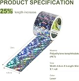 OFFO Bird Reflective Tape 50m Dual Sided Deterrent 2.5cm Garden Roof view 2