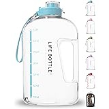 Life Bottle! Time Marked Water Bottle - 1 Gallon Water Bottle with Time Marker - Extra Large Water Bottle/Water Jug Helps You