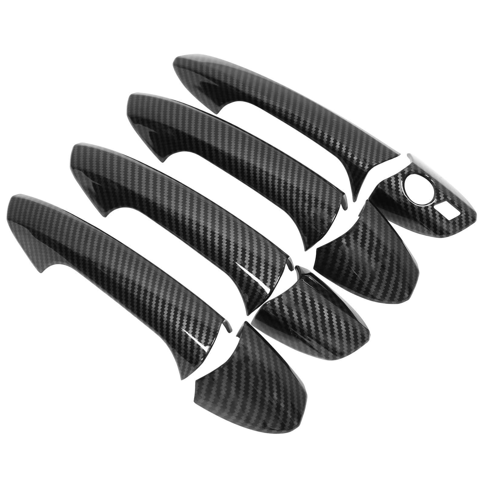 Photo 1 of NewYall Pack of 4 Front Rear Left Driver and Right Passenger Side Carbon Fiber ABS Exterior Door Handle Cover Trim for W204 C300 C63 C250