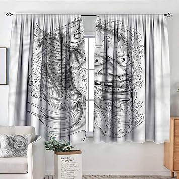 Amazon Com Sanring Koi Fish Kids Decor Indo Curtain Drape