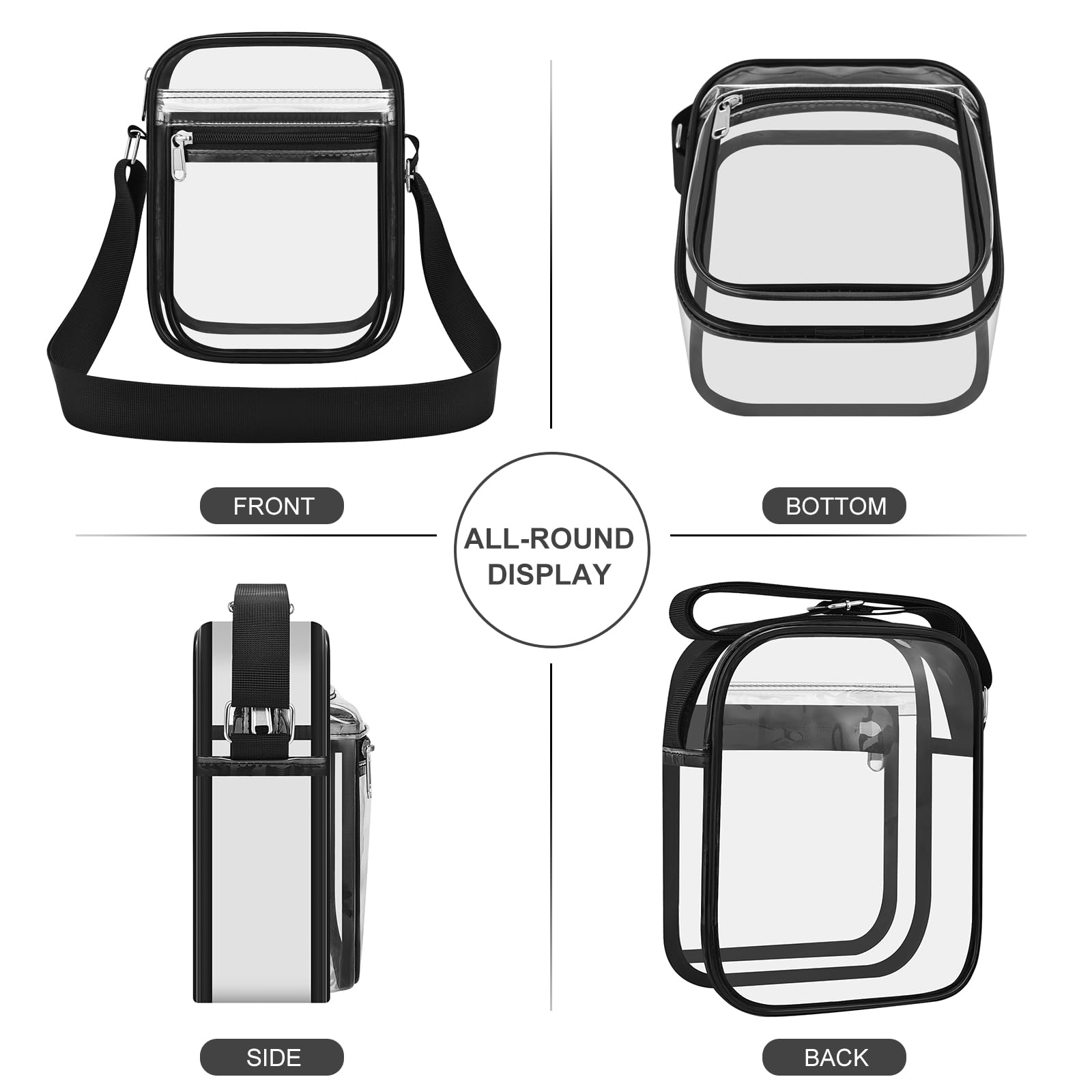 USPECLARE Clear Purse Bag for Stadium Events Clear Messenger Bag for Men and Women